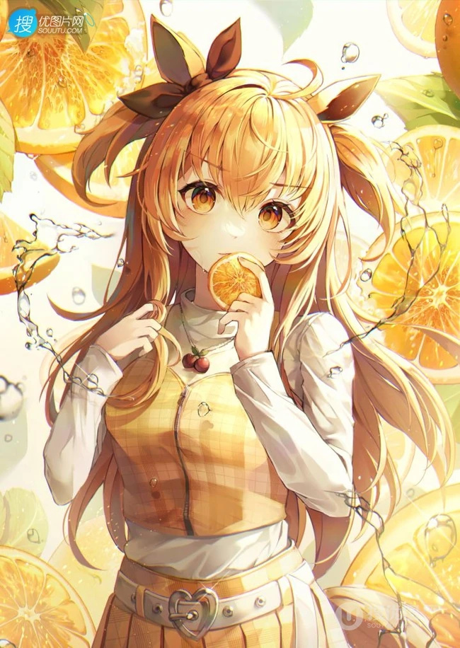 古灵精怪，可爱伶俐的二次元兽耳朵动漫少女高清插画图片