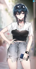 乌黑短发，打扮超酷的二次元时尚清爽动漫少女酷飒插画图集欣赏