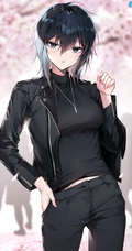 乌黑短发，打扮超酷的二次元时尚清爽动漫少女酷飒插画图集欣赏