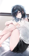 乌黑短发，打扮超酷的二次元时尚清爽动漫少女酷飒插画图集欣赏
