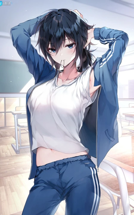 乌黑短发，打扮超酷的二次元时尚清爽动漫少女酷飒插画图集欣赏