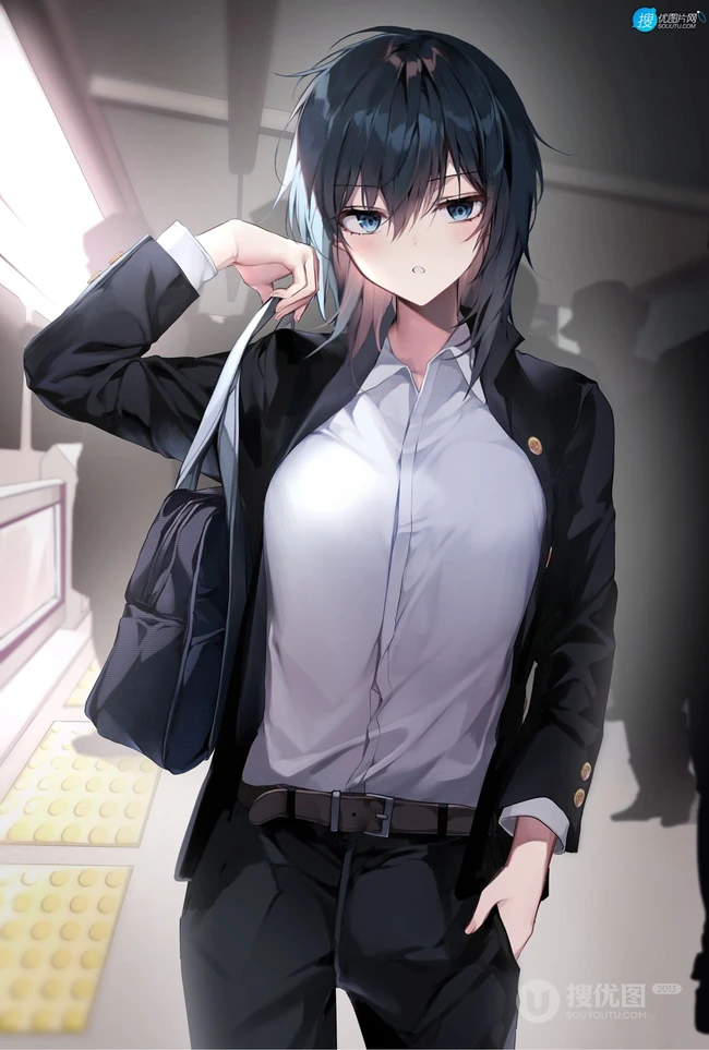乌黑短发，打扮超酷的二次元时尚清爽动漫少女酷飒插画图集欣赏