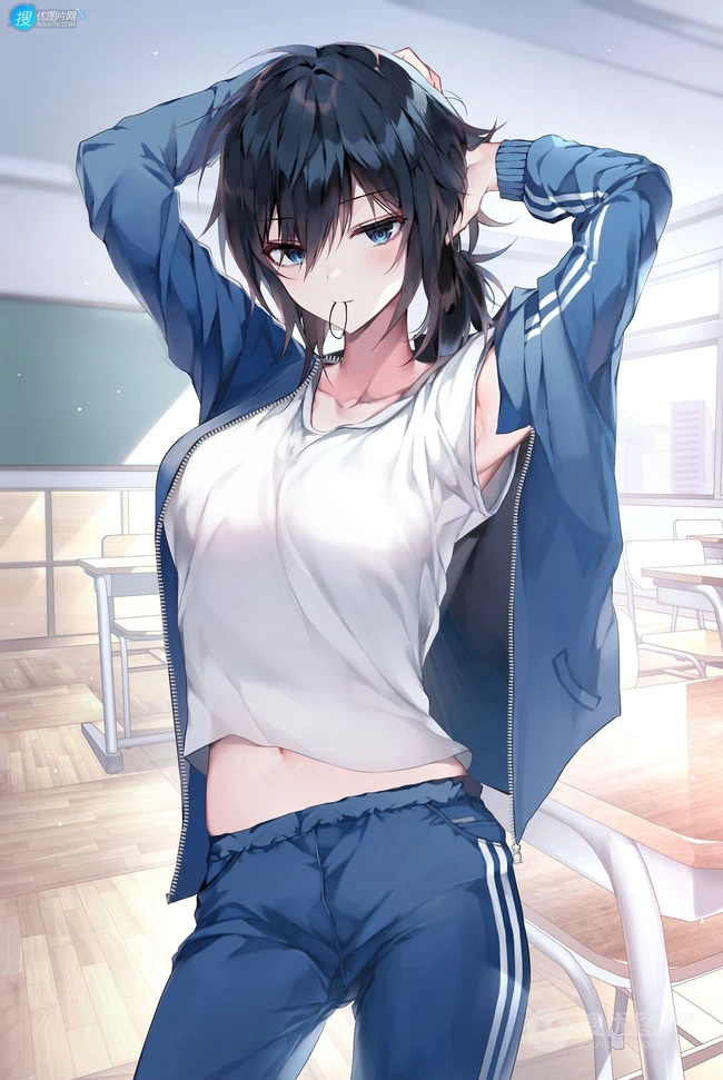 乌黑短发，打扮超酷的二次元时尚清爽动漫少女酷飒插画图集欣赏
