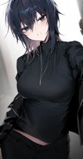 乌黑短发，打扮超酷的二次元时尚清爽动漫少女酷飒插画图集欣赏