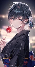 乌黑短发，打扮超酷的二次元时尚清爽动漫少女酷飒插画图集欣赏