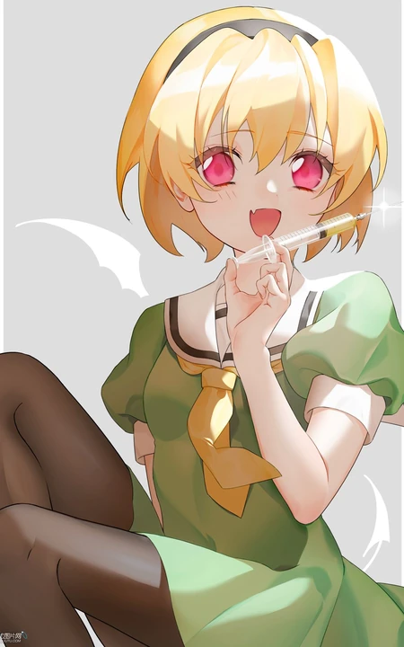 金黄齐耳发少女，有&ldquo;陷阱大师&rdquo;之称的《寒蝉鸣泣之时》人物北条沙都子插画图集