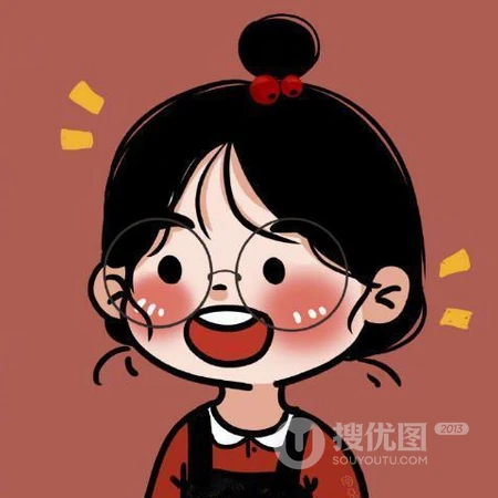 2021年最新款可爱女生头像，戴眼镜的可爱小姑娘，小女孩手绘插画头像图片