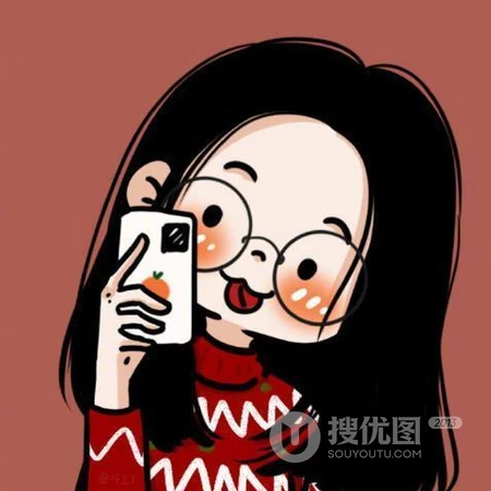 2021年最新款可爱女生头像，戴眼镜的可爱小姑娘，小女孩手绘插画头像图片