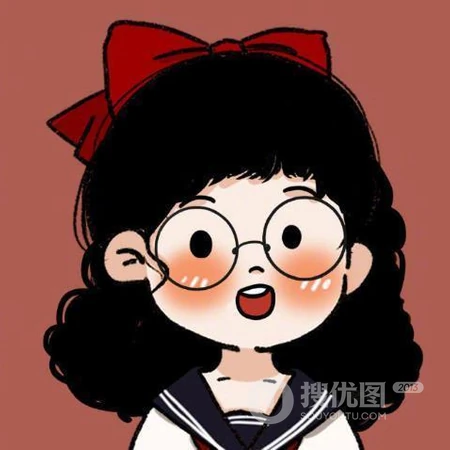 2021年最新款可爱女生头像，戴眼镜的可爱小姑娘，小女孩手绘插画头像图片