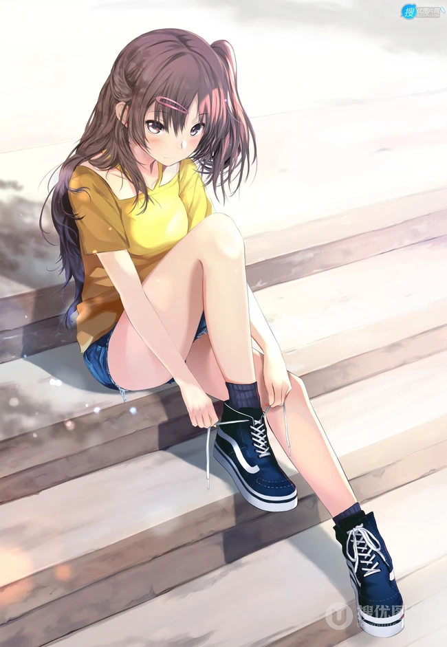 性格开朗，身材高挑的少女，动画《中二病也要谈恋爱!》人物丹生谷森夏插画图集