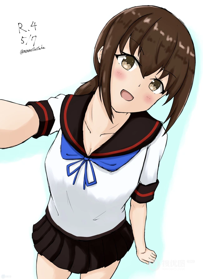 短黑发，活泼可爱的动漫少女，《租借女友》人物更科瑠夏高清插画图集欣赏
