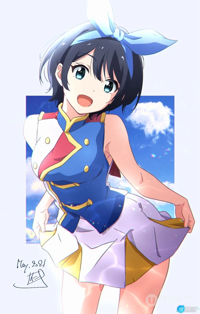 短黑发，活泼可爱的动漫少女，《租借女友》人物更科瑠夏高清插画图集欣赏