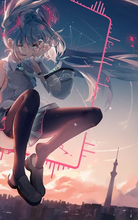 初音未来，既见未来，为何不拜！二次元女生初音未来唯美高清插画壁纸图集