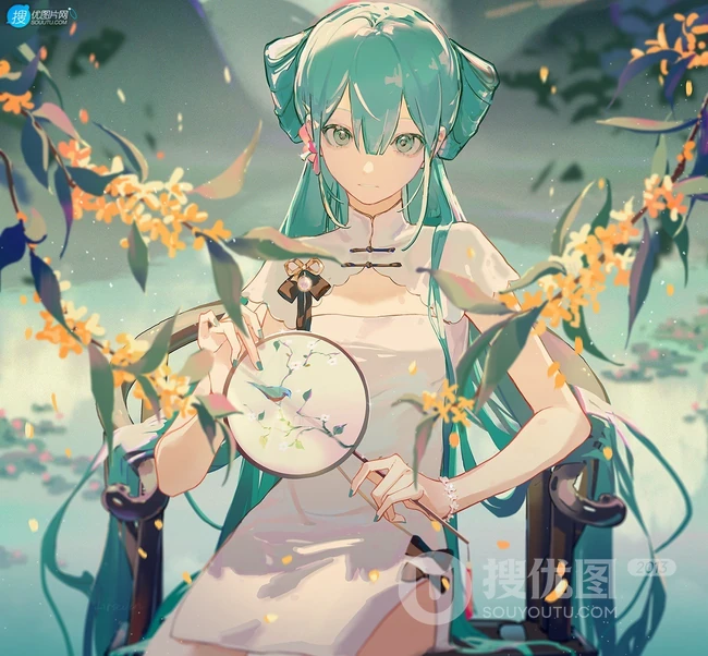 初音未来，既见未来，为何不拜！二次元女生初音未来唯美高清插画壁纸图集