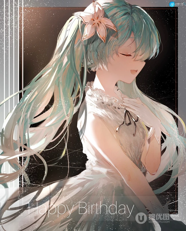 初音未来，既见未来，为何不拜！二次元女生初音未来唯美高清插画壁纸图集
