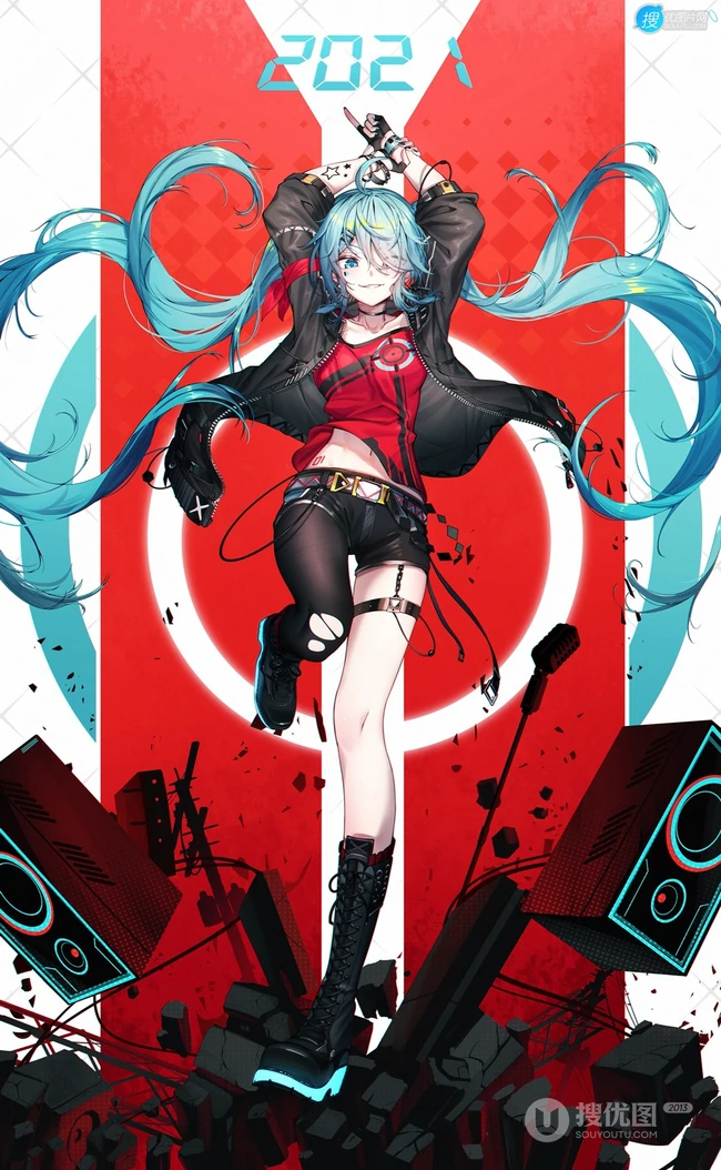 初音未来，既见未来，为何不拜！二次元女生初音未来唯美高清插画壁纸图集