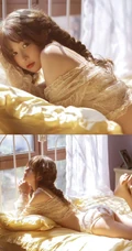 阳光正好，佳人温柔，双麻花辫少女气质小碎花蕾丝家居服居家室内唯美写真集
