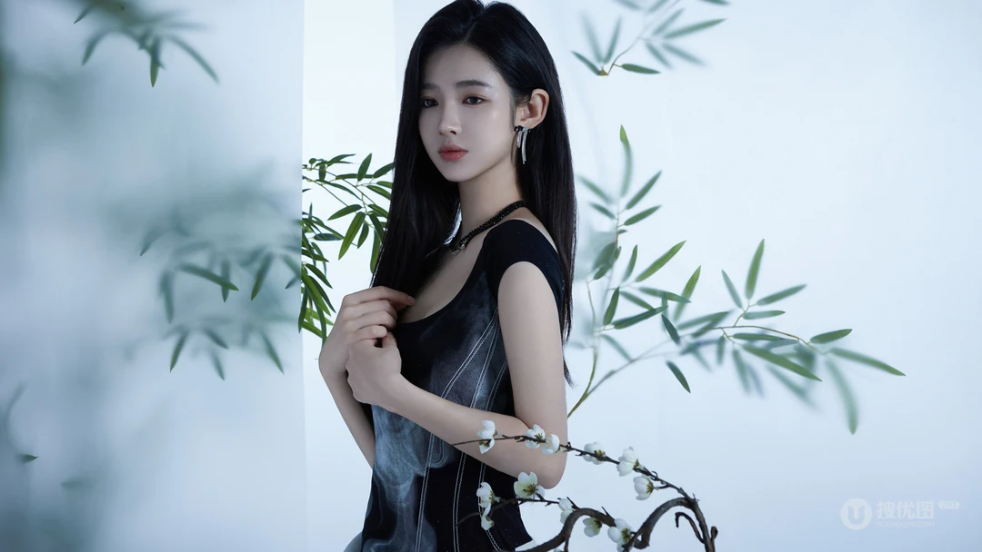 东方美人，古风国韵，长发柔顺美女御姐写真壁纸图片