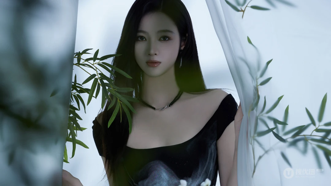 东方美人，古风国韵，长发柔顺美女御姐写真壁纸图片