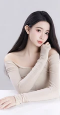淡淡的小温柔，谁不喜欢，温柔型漂亮女生长袖礼裙上衣加长裤室内高清图集