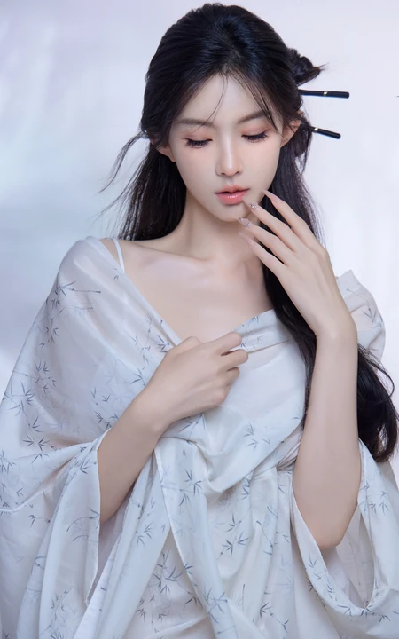 温往事，共交杯，温婉优雅古装汉服女生柔美写真套图