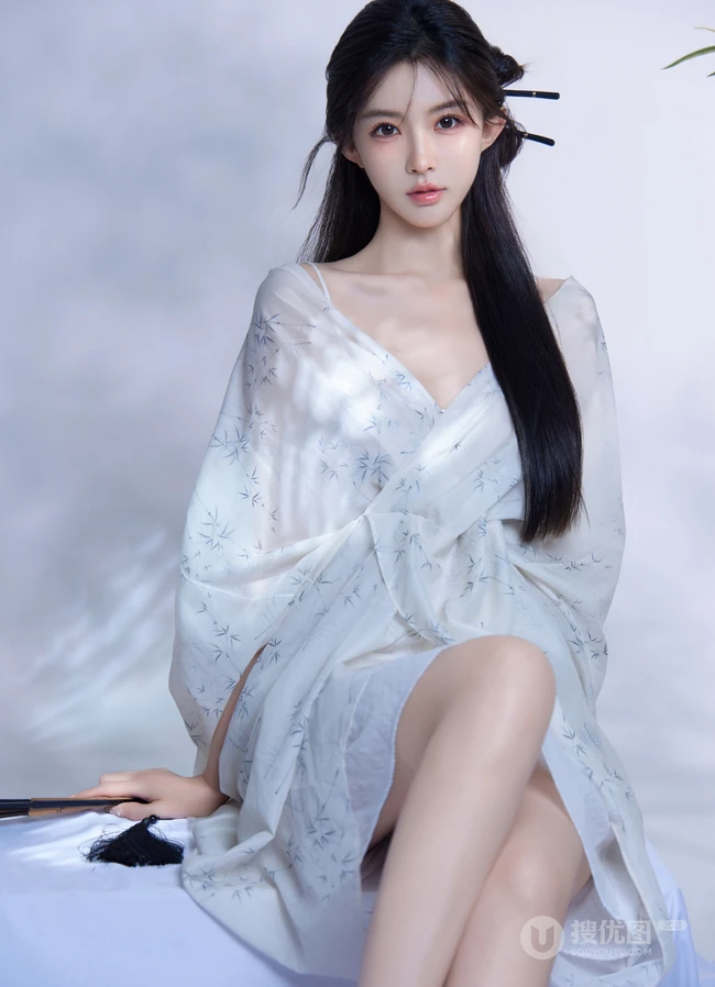 温往事，共交杯，温婉优雅古装汉服女生柔美写真套图