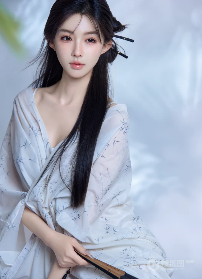 温往事，共交杯，温婉优雅古装汉服女生柔美写真套图