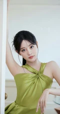 祝绪丹温柔优雅交织脖带长裙礼服超好看写真花絮图片