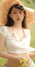 听风，懂你，我在公园等你，夏日气质短裤女生户外游玩随心超美写真图片