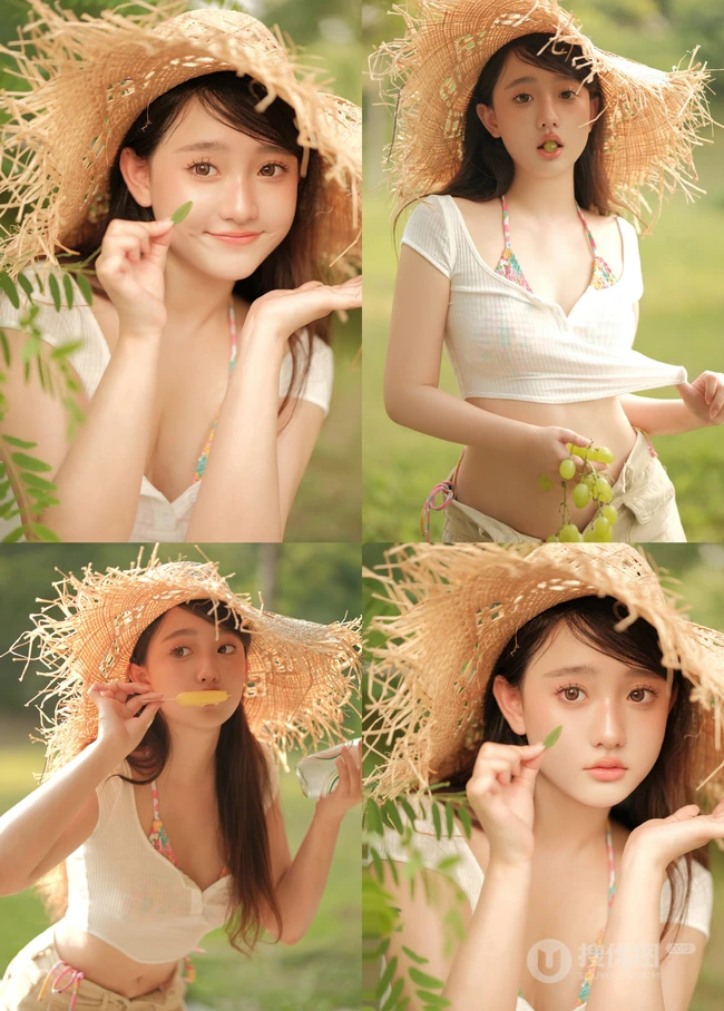 听风，懂你，我在公园等你，夏日气质短裤女生户外游玩随心超美写真图片
