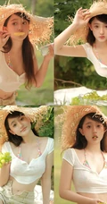 听风，懂你，我在公园等你，夏日气质短裤女生户外游玩随心超美写真图片