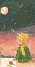 望日的少年和他的小狐狸唯美手绘插画手机壁纸图片