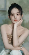 赵丽颖一袭礼裙礼服长裤清丽脱俗欧式风格写真图片