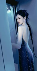 唐嫣一袭紧身黑白两色连衣裙超美写真图片