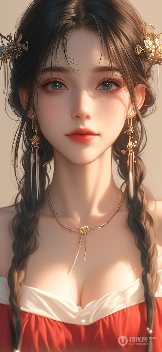 古装，古典ai美女，大气，雍容，气质AI美女手机壁纸图片