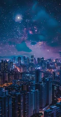 城市万家灯火，璀璨，繁华，都市夜景建筑手机壁纸图片