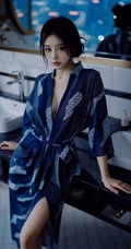 高颜值精选气质女生一袭睡袍穿搭居家慵懒悠闲室内美照