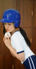 制服短裤棒球女生沈梦瑶学院风写真套图