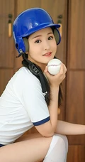 制服短裤棒球女生沈梦瑶学院风写真套图