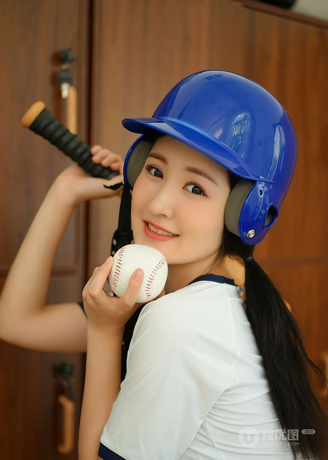 制服短裤棒球女生沈梦瑶学院风写真套图