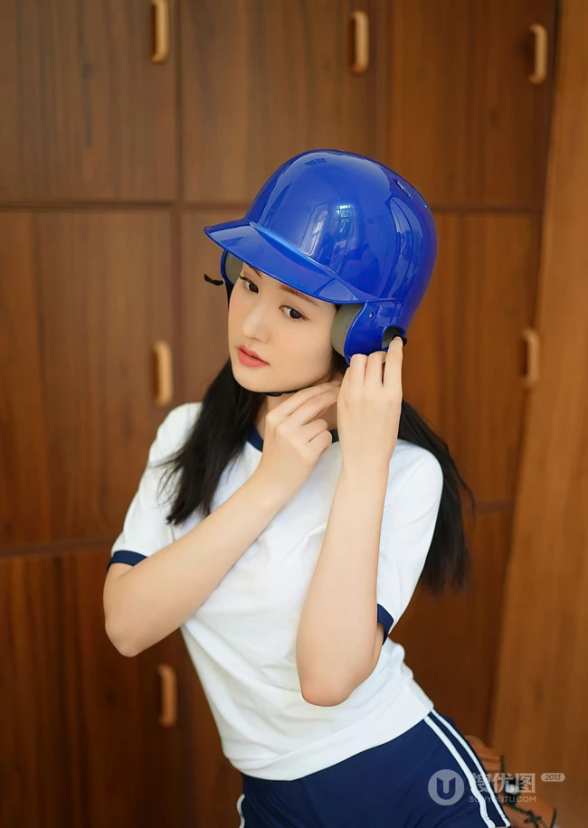制服短裤棒球女生沈梦瑶学院风写真套图