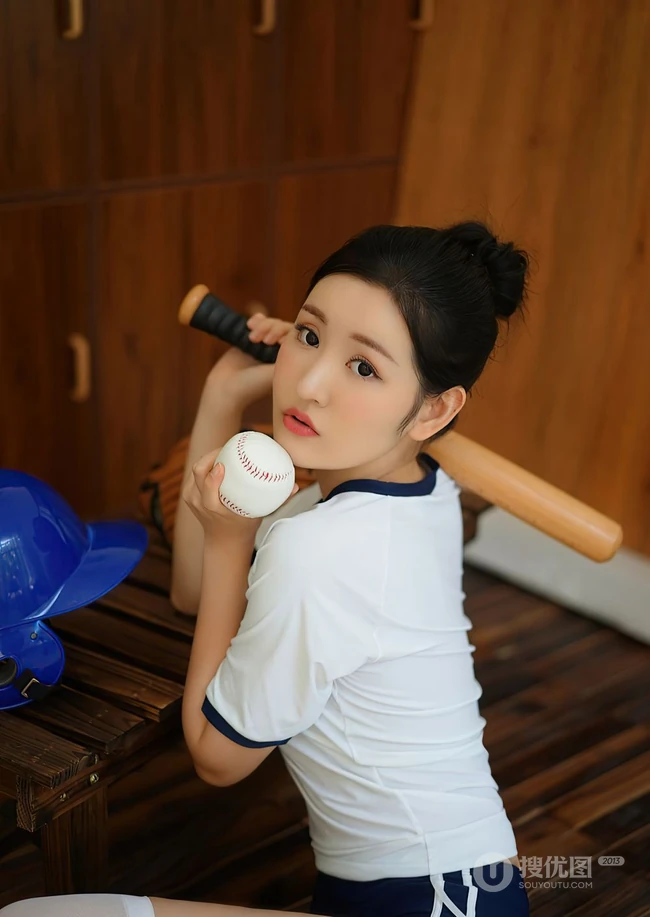 制服短裤棒球女生沈梦瑶学院风写真套图