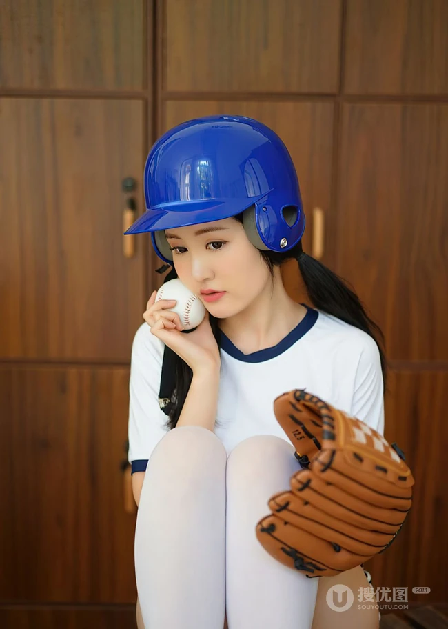 制服短裤棒球女生沈梦瑶学院风写真套图