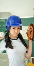 制服短裤棒球女生沈梦瑶学院风写真套图