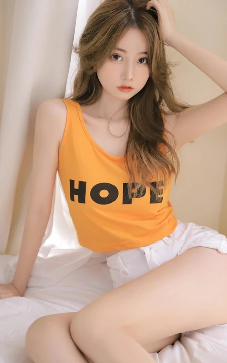 又纯又欲大长腿气质少女背心短裤穿搭室内写真美照