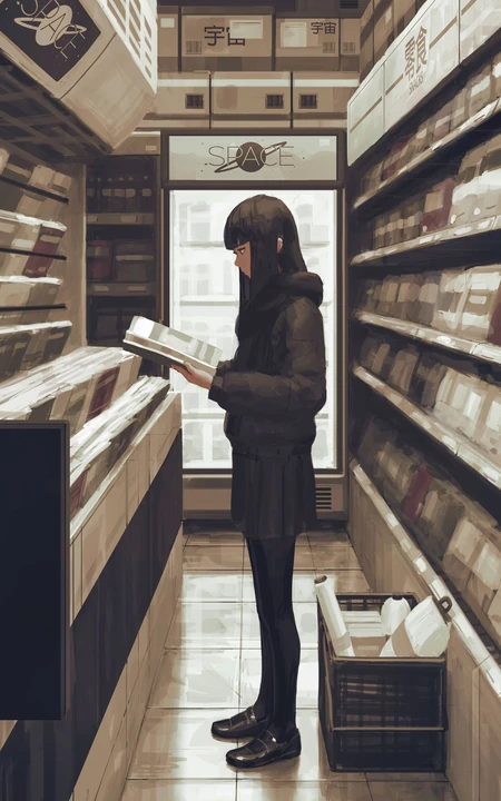 书店里的动漫少女