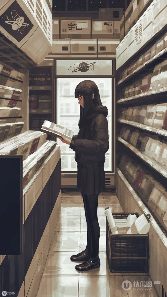 书店里的动漫少女