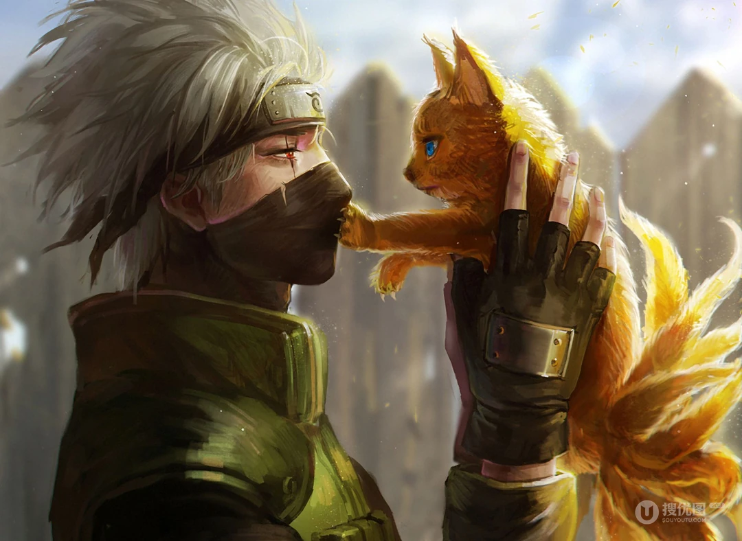 火影鸣人和一只猫