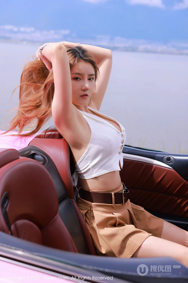 女生与狂野跑车 气质时尚女生夏西CiCi西部女郎风格主题写真套图
