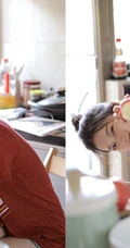 厨房里洗洗漱漱的可爱美丽少女身影唯美居家休闲装写真美照图集